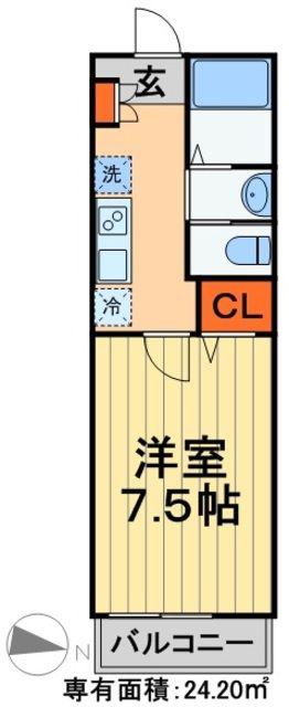 EDGEWATER CLIFF(1K/3階)の間取り写真