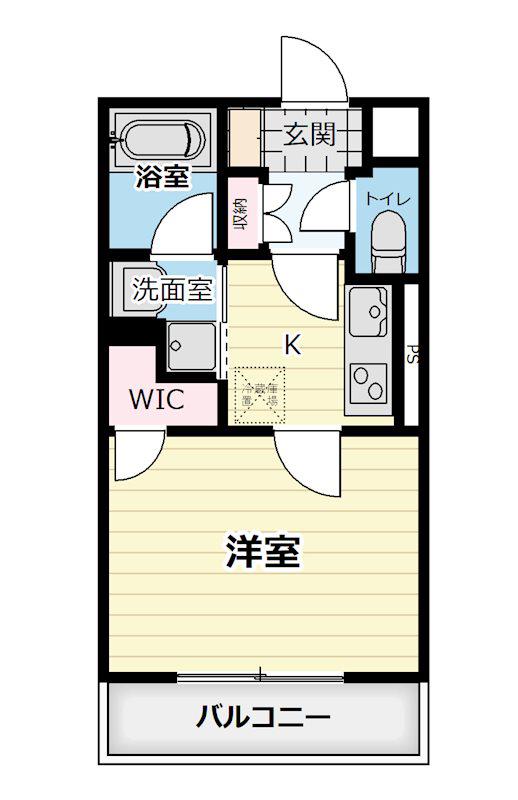 ピソ大工町(1K/4階)の間取り写真