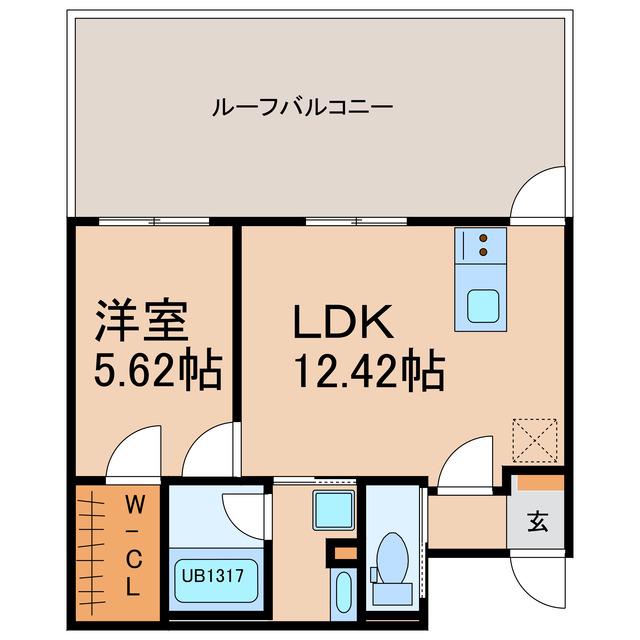 BELVEDERE(1LDK/4階)の間取り写真
