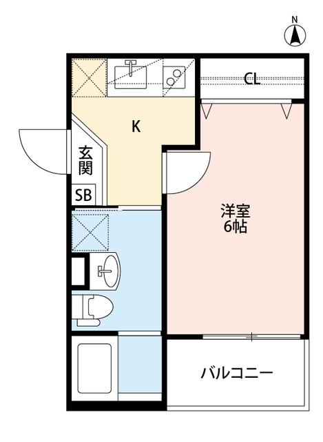さかいえ(1K/1階)の間取り写真