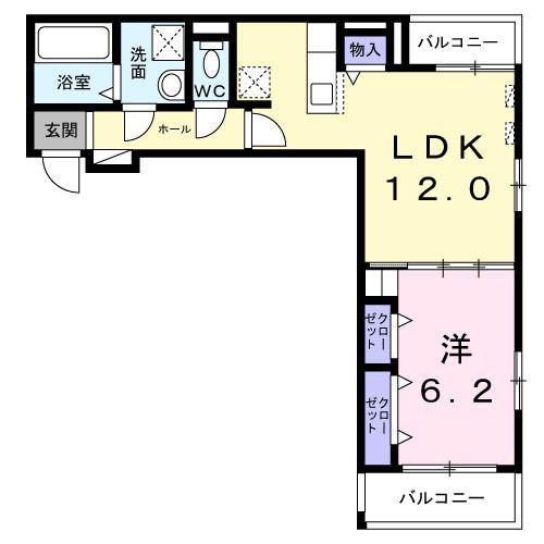リョーブ(1LDK/2階)の間取り写真