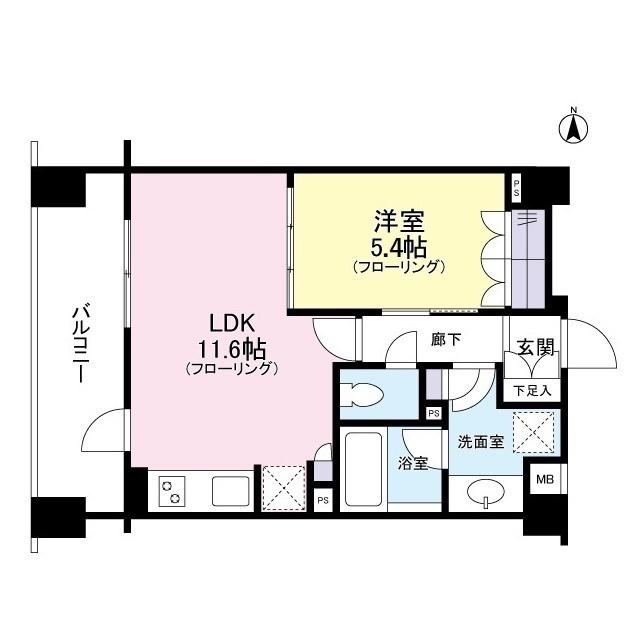 クレアホームズ新宿百人町(1LDK/6階)の間取り写真