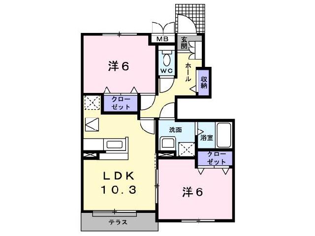 ポートレーゼ(2LDK/1階)の間取り写真