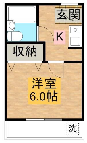 ボヌール岸和田(1K/4階)の間取り写真