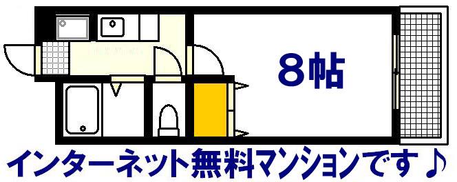 メゾンソレイユ(1K/2階)の間取り写真
