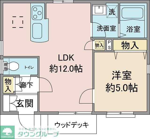 VIENTO1118(1LDK/1階)の間取り写真