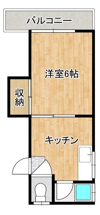コーポラス紫(1K/1階)の間取り写真