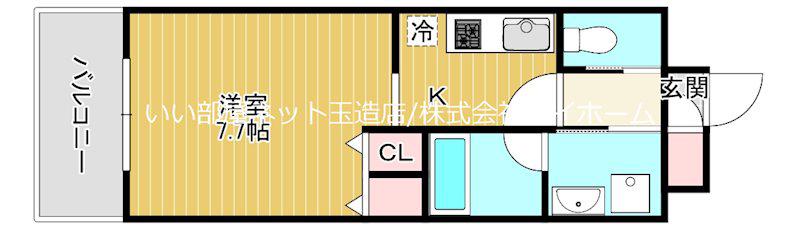 フレンシアノイエ難波南(1K/15階)の間取り写真