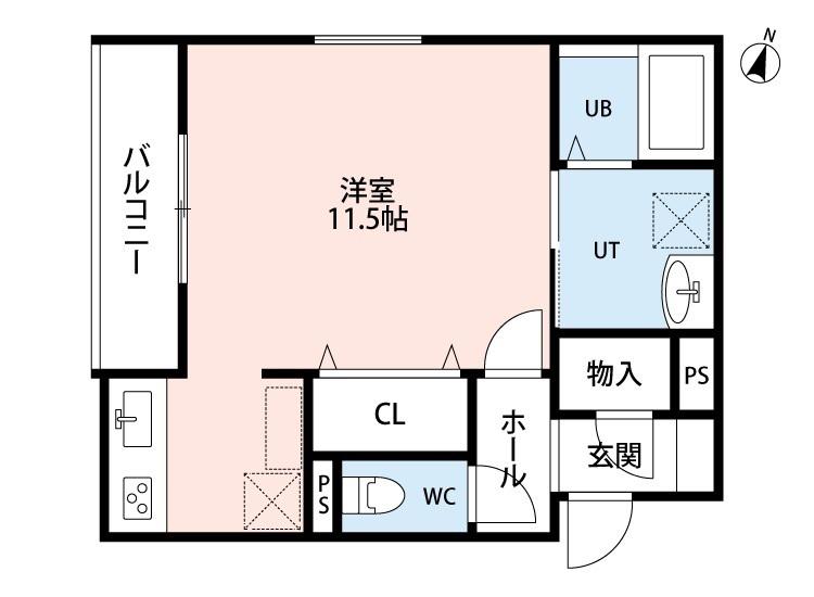 SUMICLO IV(ワンルーム/2階)の間取り写真