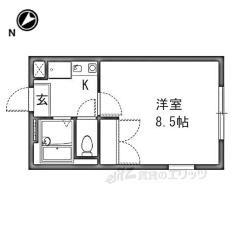 レオパレスエテール(1K/1階)の間取り写真