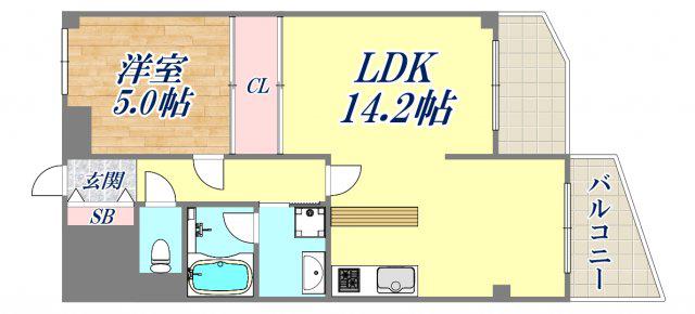 メゾン南塚口Ⅱ(1LDK/2階)の間取り写真