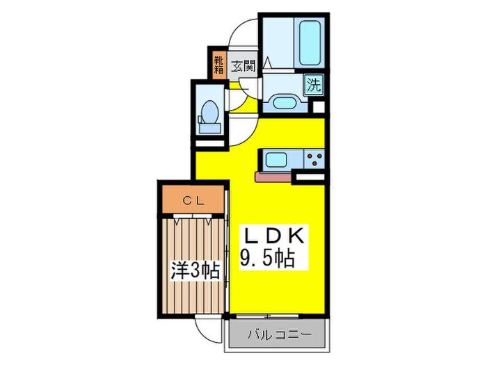 クレール多摩(1LDK/1階)の間取り写真