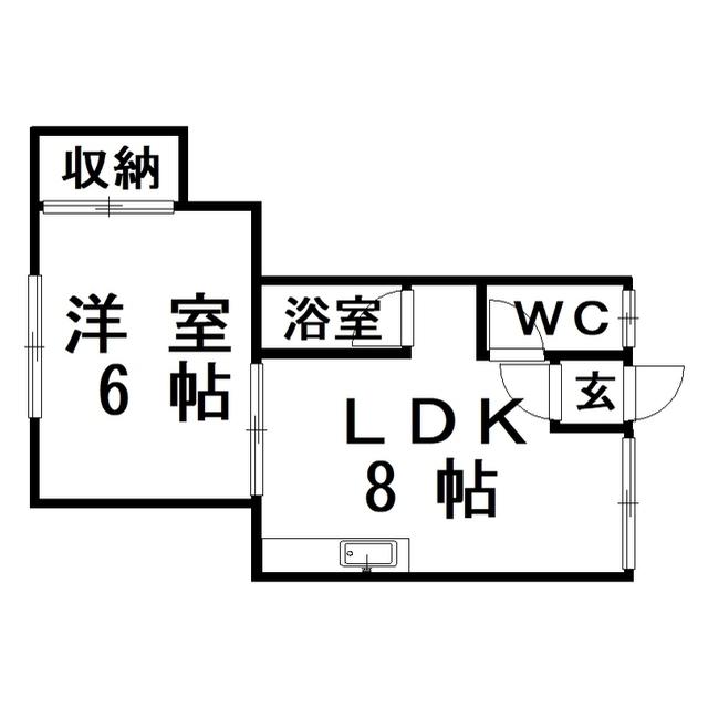 安藤マンション(1LDK/2階)の間取り写真