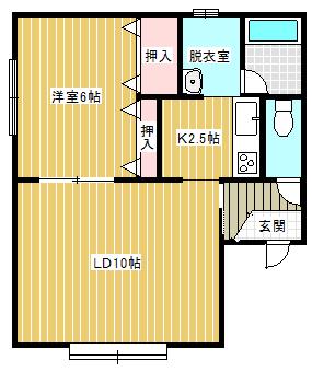グリーン白樺(1LDK/1階)の間取り写真
