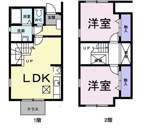 メゾン・アヴニール(2LDK/1階)の間取り写真