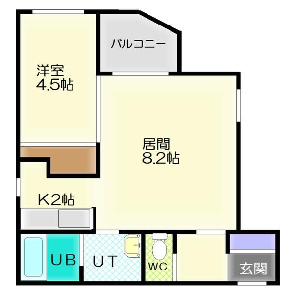 グランメゾン厚別(1LDK/3階)の間取り写真