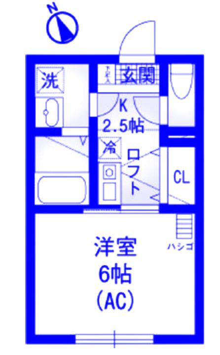 ブリエール保土ヶ谷(1K/2階)の間取り写真
