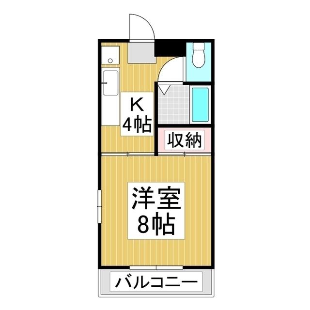 コーポ水代(1K/1階)の間取り写真