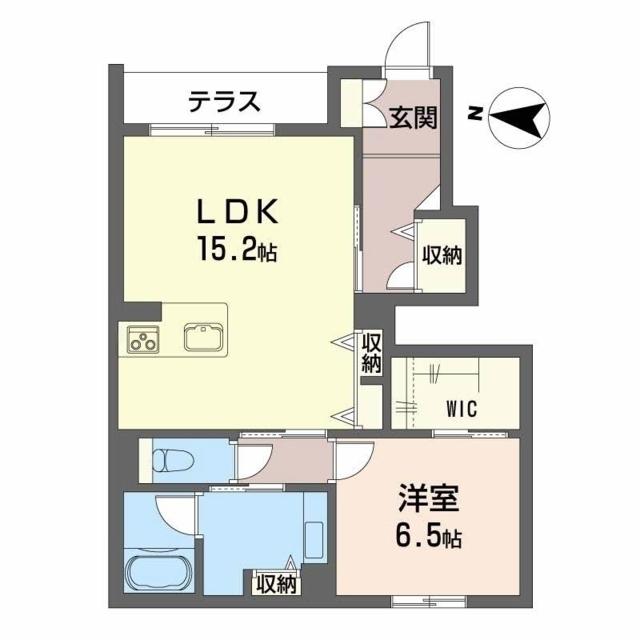 エターナルII(1LDK/1階)の間取り写真