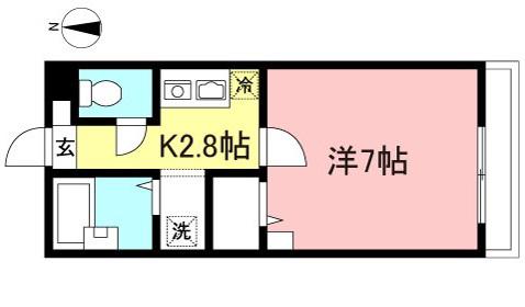 エミネンス赤堤(1K/2階)の間取り写真