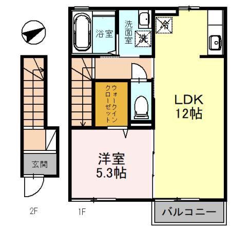 エルドラドK(1LDK/2階)の間取り写真