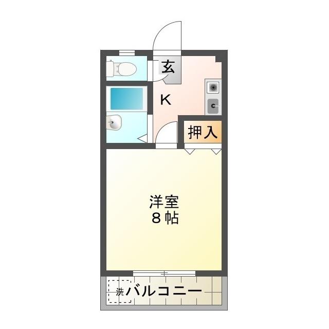 ハイツ坂野(1K/2階)の間取り写真