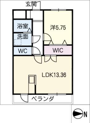 ルネスエスペランサ(1LDK/3階)の間取り写真