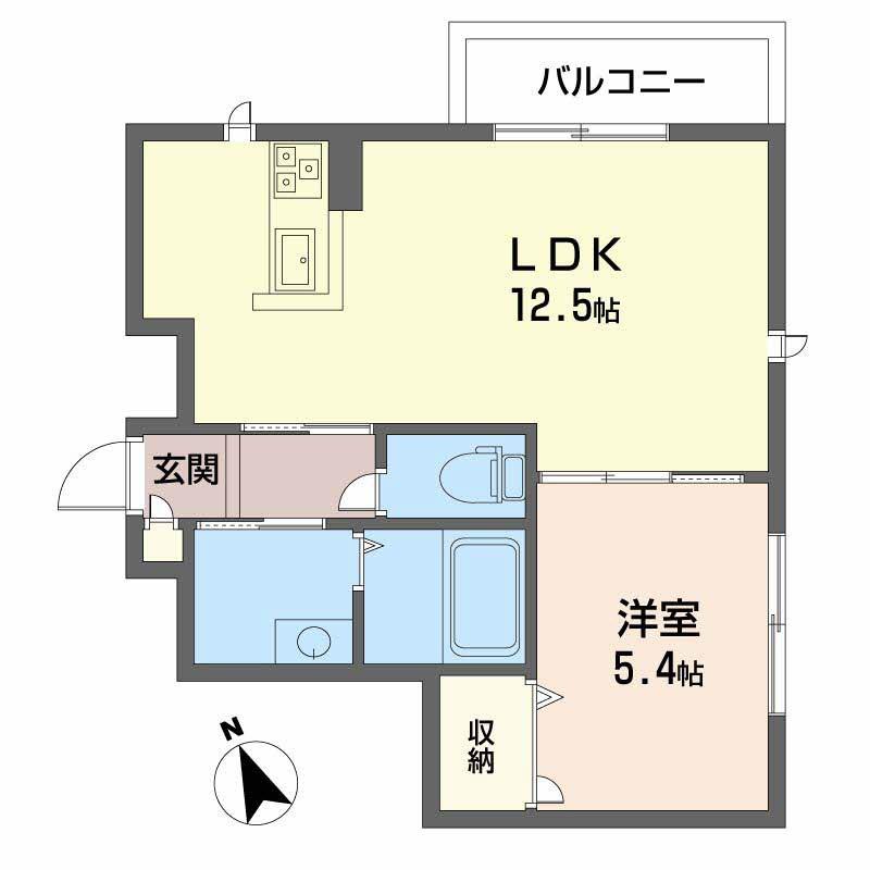 イマージュ(1LDK/2階)の間取り写真
