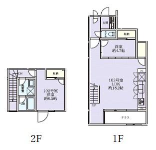 MSH柿の木坂(2LDK/1階)の間取り写真