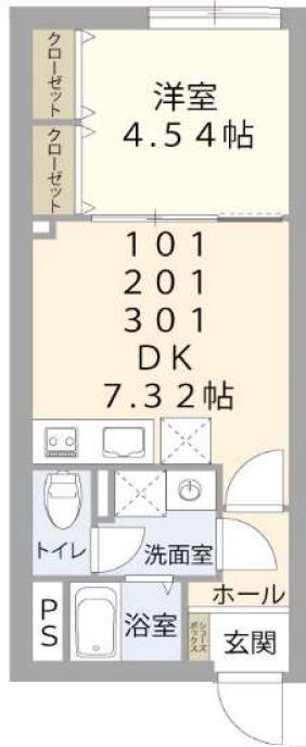 RESPECT RESIDENCE南台ーリスペクトレジデンス南台-(1DK/1階)の間取り写真