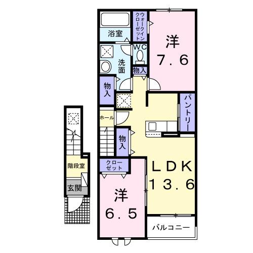 フィエルテ(2LDK/2階)の間取り写真