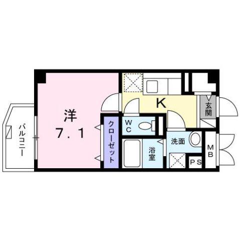 コオリナ川崎(1K/4階)の間取り写真