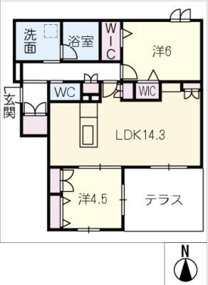 MAISON NOIRE(2LDK/1階)の間取り写真