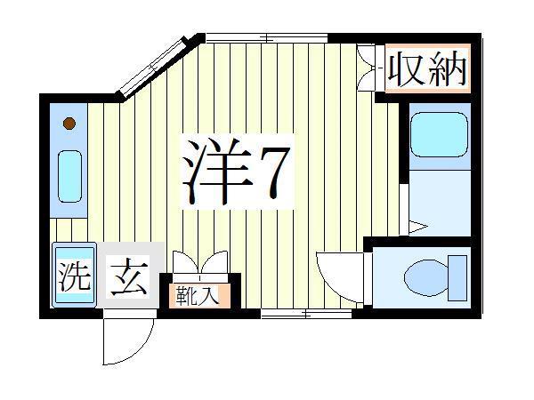 コーポ天子山NO3(ワンルーム/1階)の間取り写真