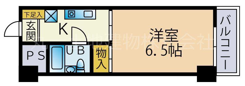 シャトール末広(1K/4階)の間取り写真