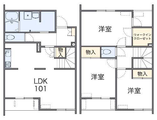 レオネクストガルテン南が丘(3LDK/1階)の間取り写真