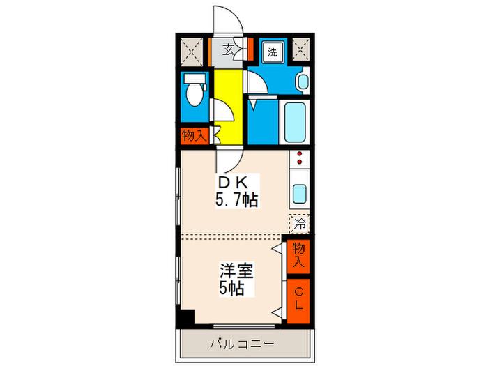 PALAZZO HASHIMOTO QUINTO(1DK/2階)の間取り写真