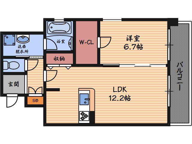トモドール北梅田(1LDK/3階)の間取り写真
