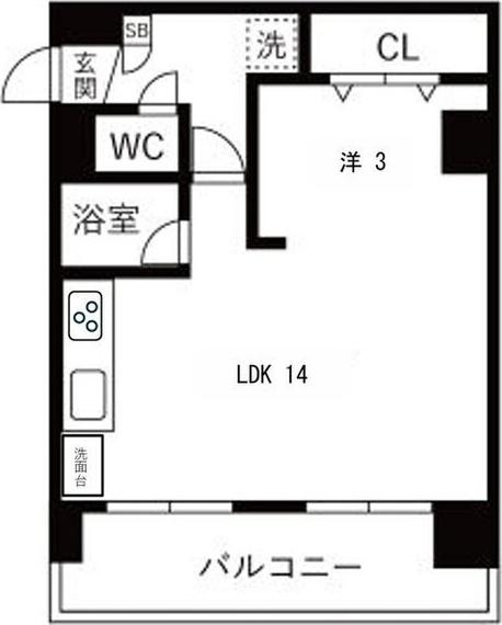 コスモレジデンス(1LDK/11階)の間取り写真