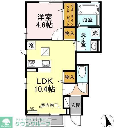 ルミエール輝(1LDK/1階)の間取り写真