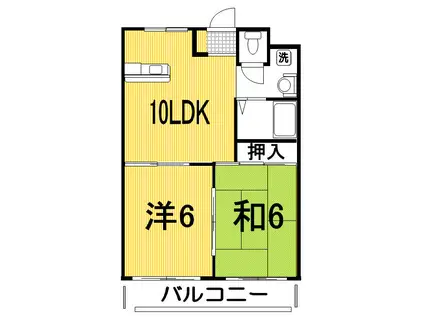 エルヴィラージュII(2LDK/2階)の間取り写真