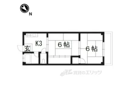 下津ハイツ(2K/2階)の間取り写真