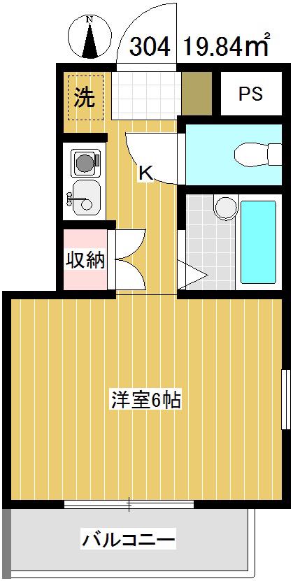 ハイムM&M(1K/3階)の間取り写真