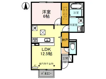 サルース(1LDK/1階)の間取り写真