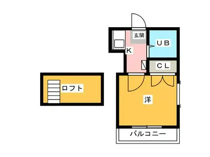 クラレンス西浦和(1K/2階)の間取り写真