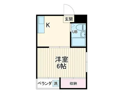 旭マンション(1K/3階)の間取り写真