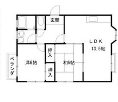 ハウス新町(2LDK/2階)の間取り写真
