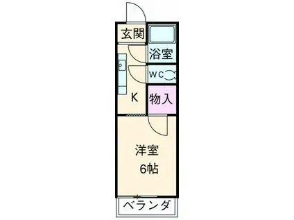 吉沢ハイツ(1K/2階)の間取り写真