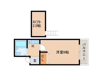 シャルマンフジ生駒壱番館(1K/3階)の間取り写真