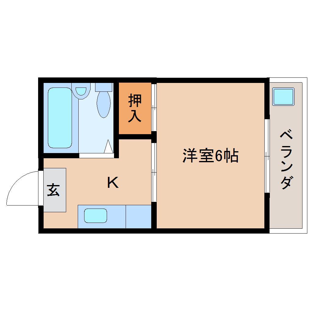新栄マンション(1K/4階)の間取り写真